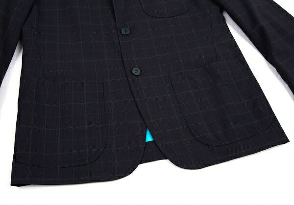 COMME des GARCONS HOMME Dyed Wool Check Jacket Navy Size XS
