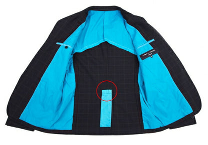 COMME des GARCONS HOMME Dyed Wool Check Jacket Navy Size XS