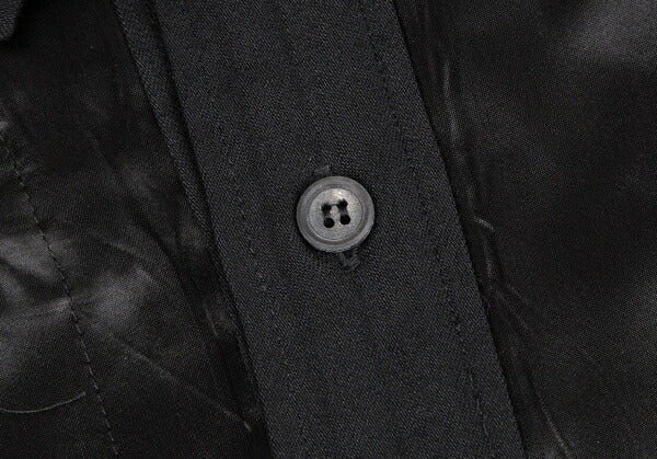 Y's for men Wool Shadow Stripe Satin Yoke Shirt Black Size M