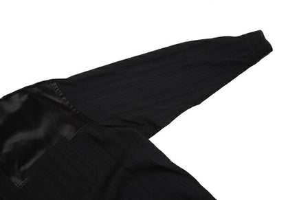 Y's for men Wool Shadow Stripe Satin Yoke Shirt Black Size M