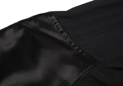 Y's for men Wool Shadow Stripe Satin Yoke Shirt Black Size M