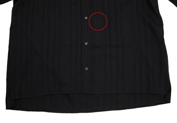 Y's for men Wool Shadow Stripe Satin Yoke Shirt Black Size M