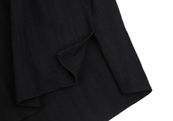 Y's for men Wool Shadow Stripe Satin Yoke Shirt Black Size M