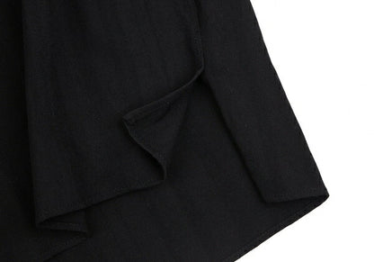 Y's for men Wool Shadow Stripe Satin Yoke Shirt Black Size M