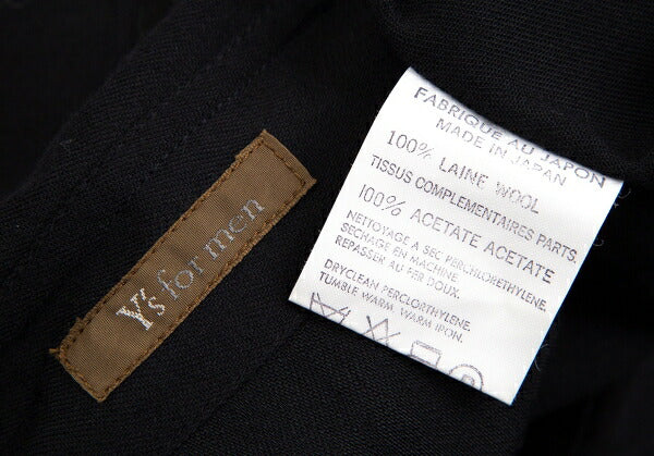 Y's for men Wool Shadow Stripe Satin Yoke Shirt Black Size M