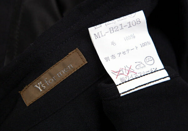 Y's for men Wool Shadow Stripe Satin Yoke Shirt Black Size M