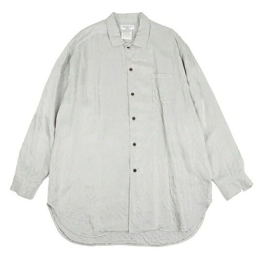 Yohji Yamamoto POUR HOMME Cupro Zigzag Shirt Silver Size M