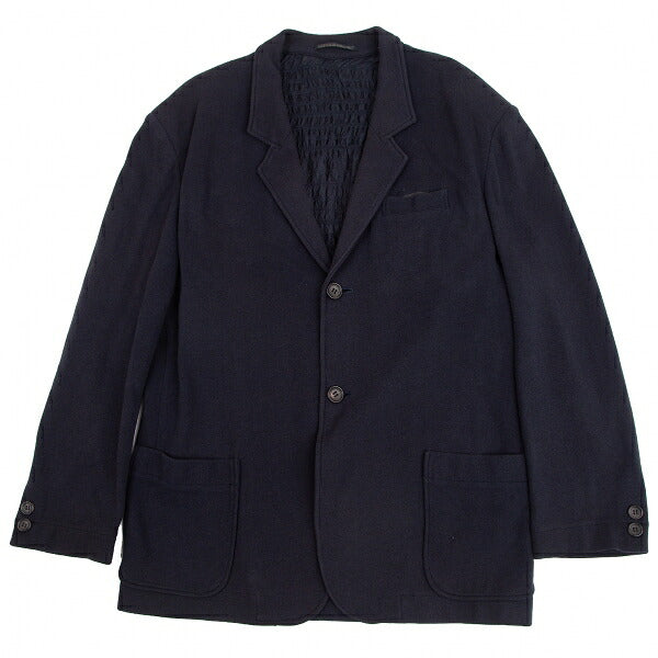 Yohji Yamamoto POUR HOMME Shirred Double Jacket Blue Size M