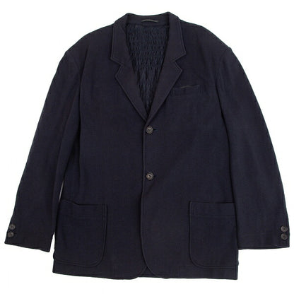 Yohji Yamamoto POUR HOMME Shirred Double Jacket Blue Size M