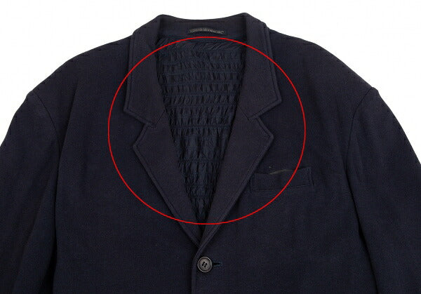 Yohji Yamamoto POUR HOMME Shirred Double Jacket Blue Size M