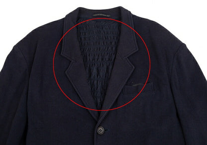 Yohji Yamamoto POUR HOMME Shirred Double Jacket Blue Size M