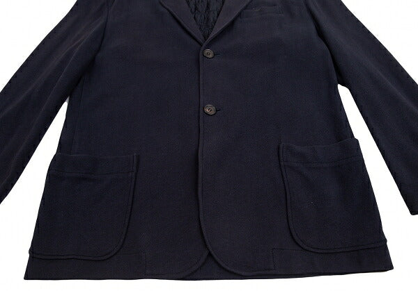 Yohji Yamamoto POUR HOMME Shirred Double Jacket Blue Size M
