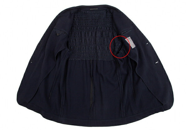 Yohji Yamamoto POUR HOMME Shirred Double Jacket Blue Size M