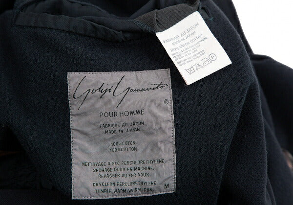 Yohji Yamamoto POUR HOMME Shirred Double Jacket Blue Size M