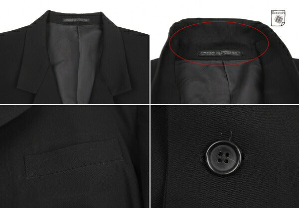 Yohji Yamamoto POUR HOMME Wool Gabardine Jacket Black Size M