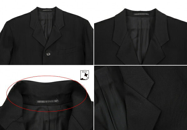 Yohji Yamamoto POUR HOMME Gabardine Side Jacket Black Size S
