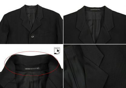 Yohji Yamamoto POUR HOMME Gabardine Side Jacket Black Size S