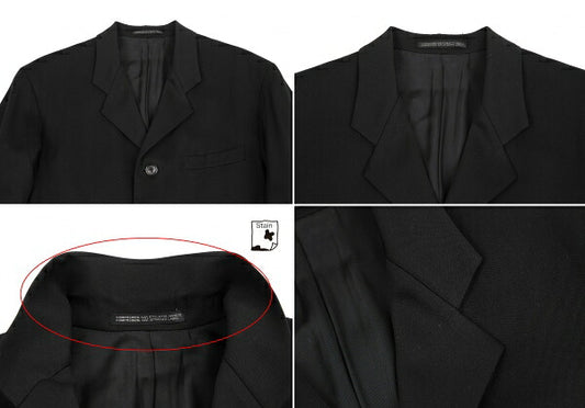 Yohji Yamamoto POUR HOMME Gabardine Side Jacket Black Size S