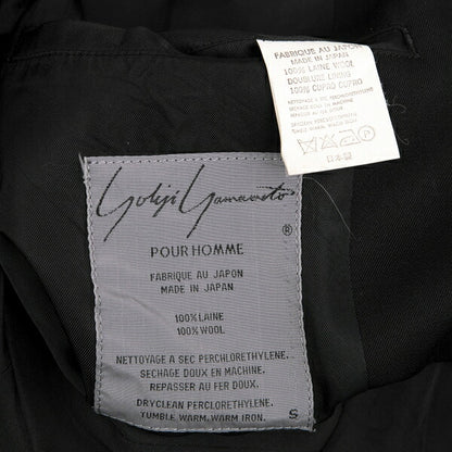 Yohji Yamamoto POUR HOMME Gabardine Side Jacket Black Size S