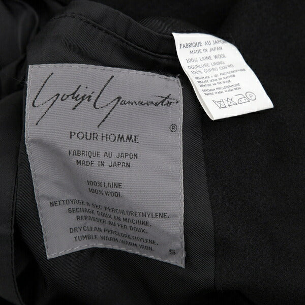 Yohji Yamamoto POUR HOMME Brushed Wool Jacket Black Size S