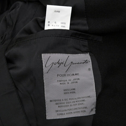 Yohji Yamamoto POUR HOMME Brushed Wool Jacket Black Size S