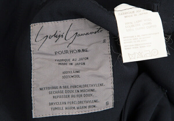 Yohji Yamamoto POUR HOMME Wool Gabardine Jacket Navy Size S
