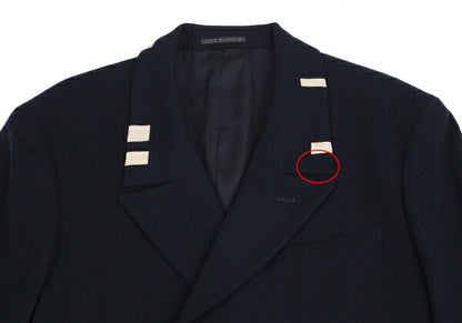 Yohji Yamamoto POUR HOMME Wool Grosgrain Jacket Navy Size M