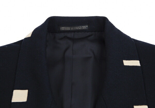 Yohji Yamamoto POUR HOMME Wool Grosgrain Jacket Navy Size M