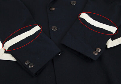 Yohji Yamamoto POUR HOMME Wool Grosgrain Jacket Navy Size M