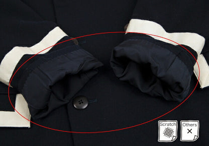 Yohji Yamamoto POUR HOMME Wool Grosgrain Jacket Navy Size M