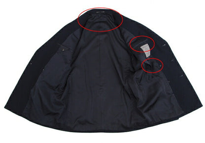 Yohji Yamamoto POUR HOMME Wool Grosgrain Jacket Navy Size M