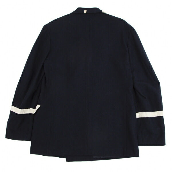 Yohji Yamamoto POUR HOMME Wool Grosgrain Jacket Navy Size M