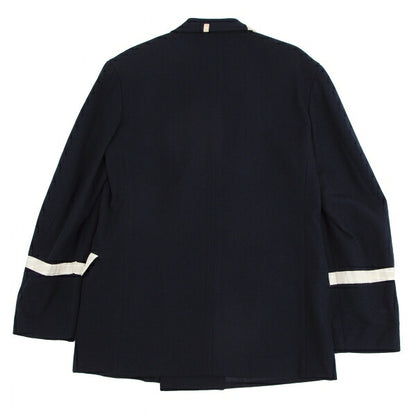 Yohji Yamamoto POUR HOMME Wool Grosgrain Jacket Navy Size M