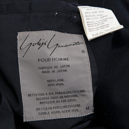 Yohji Yamamoto POUR HOMME Wool Grosgrain Jacket Navy Size M