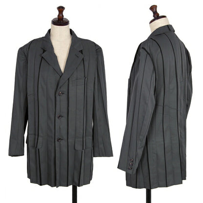 ISSEY MIYAKE Mesh Lined Pleated Jacket Gray Size M