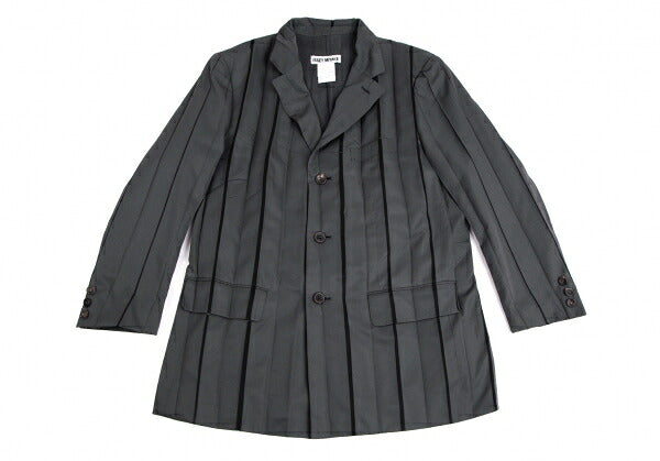 ISSEY MIYAKE Mesh Lined Pleated Jacket Gray Size M