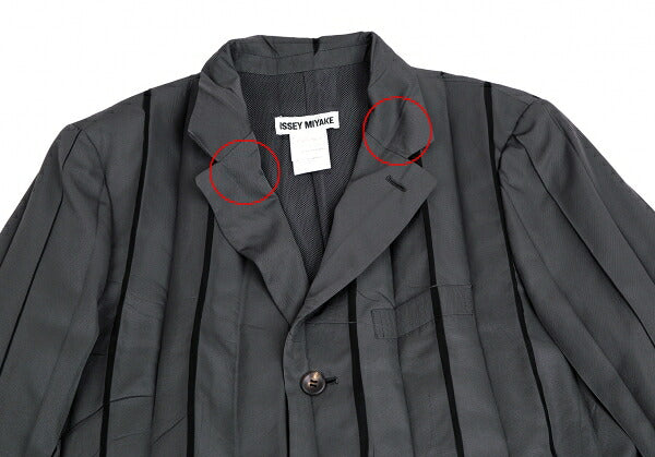 ISSEY MIYAKE Mesh Lined Pleated Jacket Gray Size M