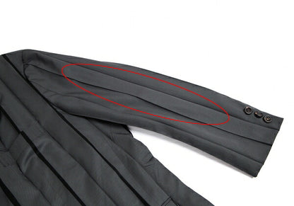 ISSEY MIYAKE Mesh Lined Pleated Jacket Gray Size M
