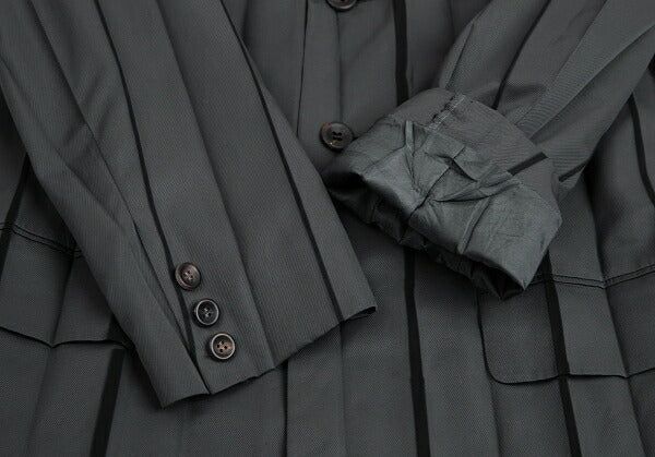 ISSEY MIYAKE Mesh Lined Pleated Jacket Gray Size M