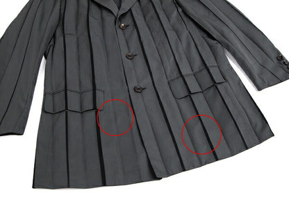 ISSEY MIYAKE Mesh Lined Pleated Jacket Gray Size M