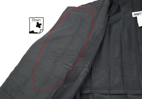 ISSEY MIYAKE Mesh Lined Pleated Jacket Gray Size M
