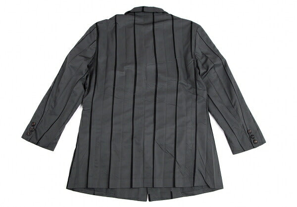 ISSEY MIYAKE Mesh Lined Pleated Jacket Gray Size M