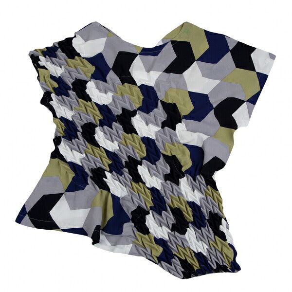 ISSEY MIYAKE 21SS Yagasuri Embossed Pleated Blouse Size 2