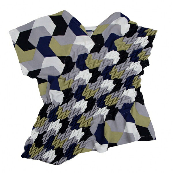 ISSEY MIYAKE 21SS Yagasuri Embossed Pleated Blouse Size 2
