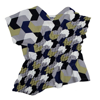 ISSEY MIYAKE 21SS Yagasuri Embossed Pleated Blouse Size 2