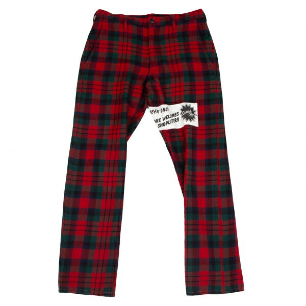 CDG HOMME PLUS 08AW Tartan Check Patch Pants Red Size SS