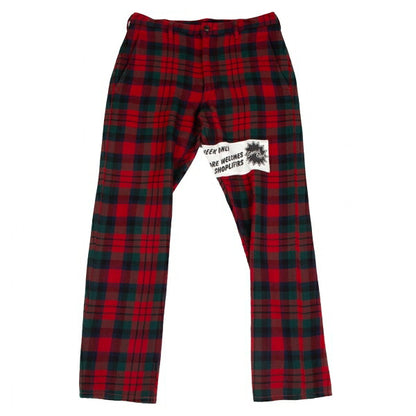 CDG HOMME PLUS 08AW Tartan Check Patch Pants Red Size SS