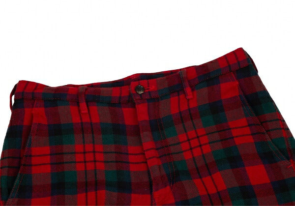CDG HOMME PLUS 08AW Tartan Check Patch Pants Red Size SS