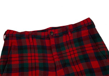 CDG HOMME PLUS 08AW Tartan Check Patch Pants Red Size SS