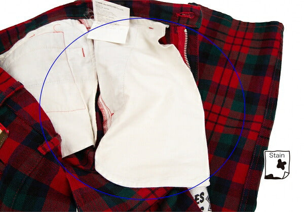 CDG HOMME PLUS 08AW Tartan Check Patch Pants Red Size SS